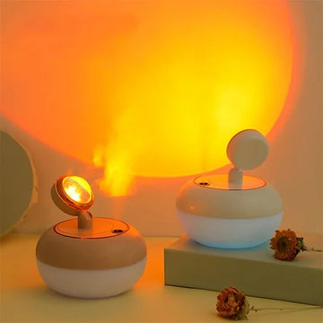 2 in 1 Aromatherapy 360 Degree Rotatable Sunset Projector Lamp Humidifier