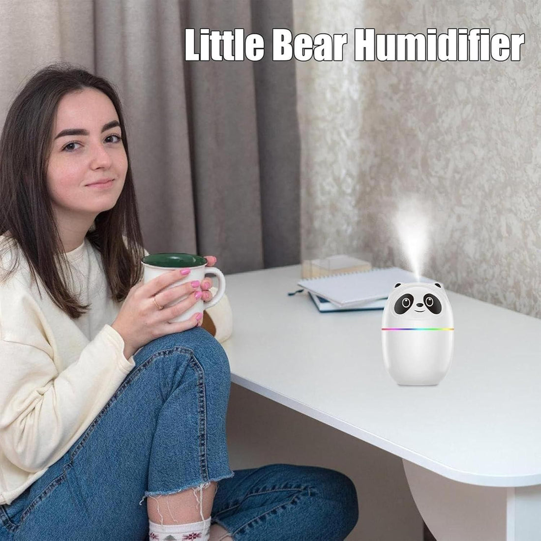 Mini Cute Panda Cool Mist Humidifier by what a shop