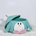 Penguin Shaped Storage Basket Rope Woven Basket With Lid01-what_a_shop