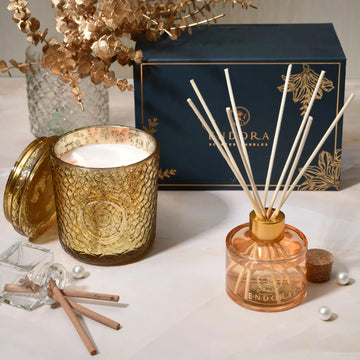 Signature gold candle + Diffuser set