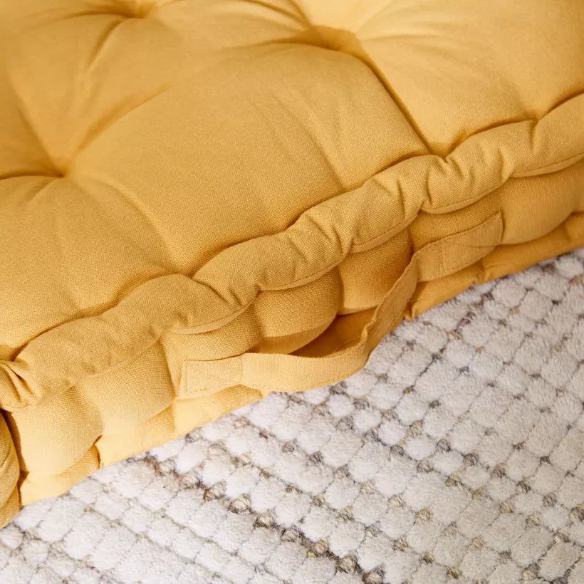 Tufted Floor Cushion - Mustard Yellow02