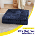 Tufted Floor Cushion 01- Blue  Set of 2
