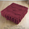 Tufted Square Floor Cushion01 - Maroon Color