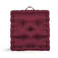 Tufted Square Floor Cushion02 - Maroon Color